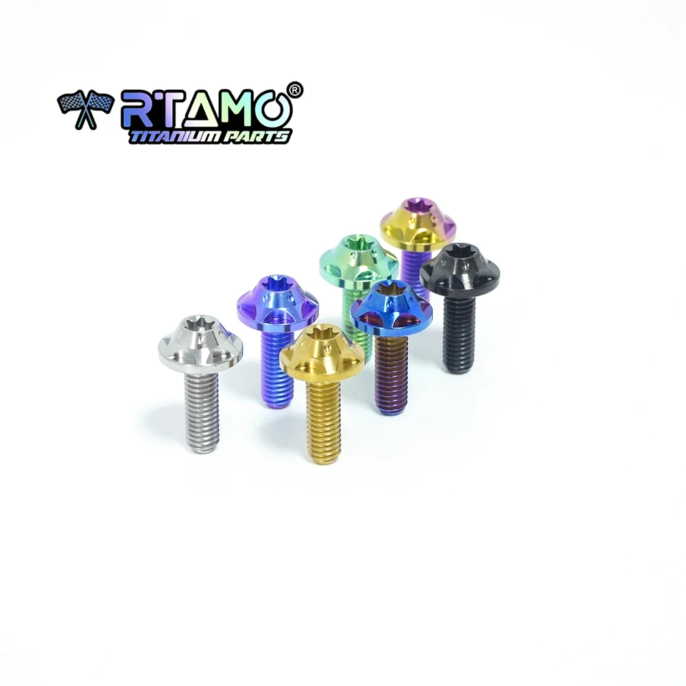 RTAMO مسامير التيتانيوم Gr5 M5X10/15/20/25/30 مسامير حاجب الزجاج الأمامي لتعديل الدراجة النارية (قطعة واحدة)