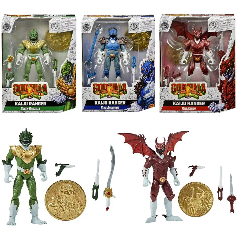 Figuras de Acción de Godzilla vs Power Rangers de Playmates, Godzilla Verde, Anguirus Azul, Rodan Rojo, Modelo de Juguete Coleccionable, Adornos, Regalos