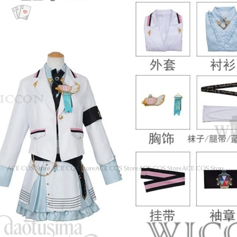 

disfraz de Mikuuu Idol Uniform White Coat Dress Twin Ponytails Halloween Christmas Party Cosplay Anime Game Project Seka
