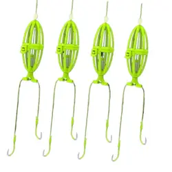 4Pcs/lot Double Hook Explosive Fishing Hook Bomb Explosion Fluorescent Fishing Lure Bait Trap Anti-hanging Sharp