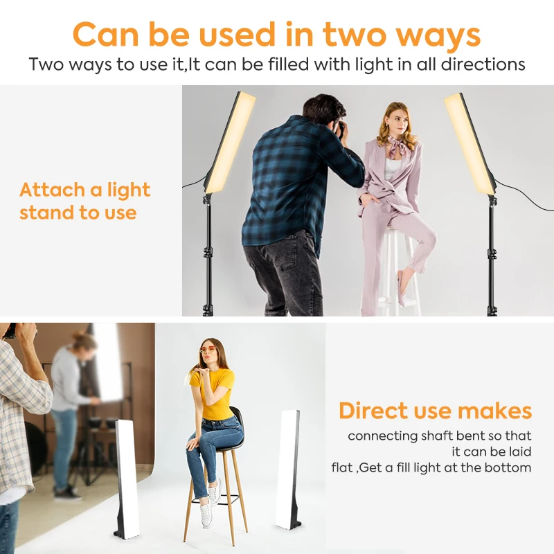 2pcs Led Video Light Kit, CRI 95+ Dimmable Photography Plug Lighting With 2m Stand And Remote Control, Studio Light For Portrait