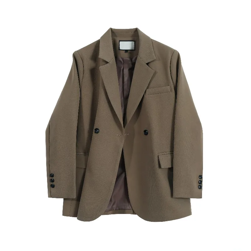 

SuperAen Korean Khaki-colored Suit Jackets for Women Design Casual Loose Spring and Autumn New Oversize Coats
