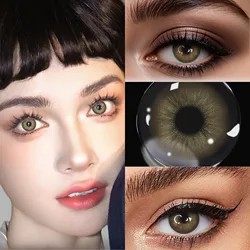 Visuashow Natural Blue Colored Contact Lenses | Small Pupil | Yearly Eyes Cosmetics Color Lens for Summer, Autumn & Holidays