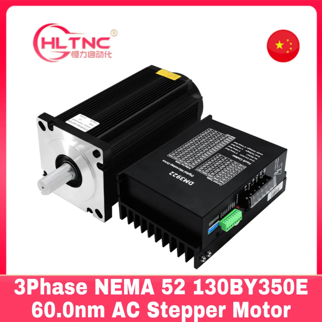 3Phase NEMA 52 130mm 60N.m AC Stepper Motor CNC Stepper Motor 130BY350E 1.2 Degree With Driver AC 110-240V DM3922 for CNC