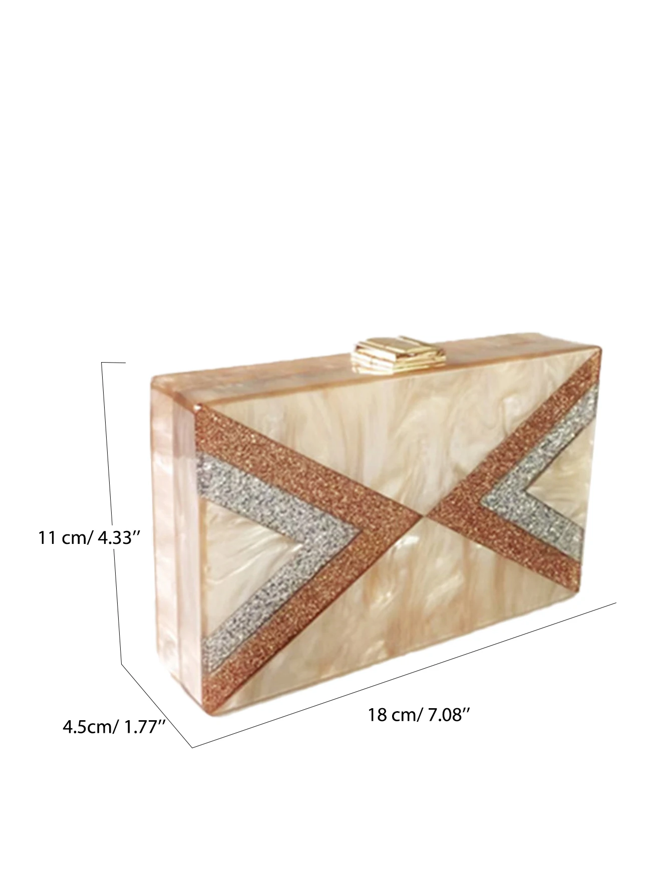 CR Retro Ethnic Triangle Geometric Acrylic Box Evening Clutch Bag Women Fashion Design Crossbody Purse  Party Daily Date Banquet view 6