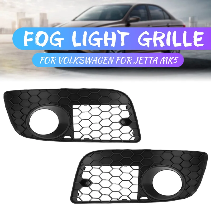 

1Pair Front Mesh Fog Light Open Vent Grilles for VW Jetta MK5 GTI GLI 2006-2009 Grille Honeycomb Hex Car Accesorios