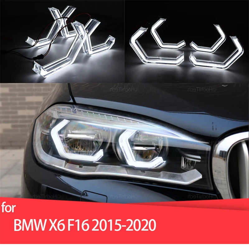 

for BMW X6 F16 15-20 sDrive35i xDrive35i xDrive50i Accessories M4 Iconic Style LED Crystal Angel Eye Kit Eyes Kits