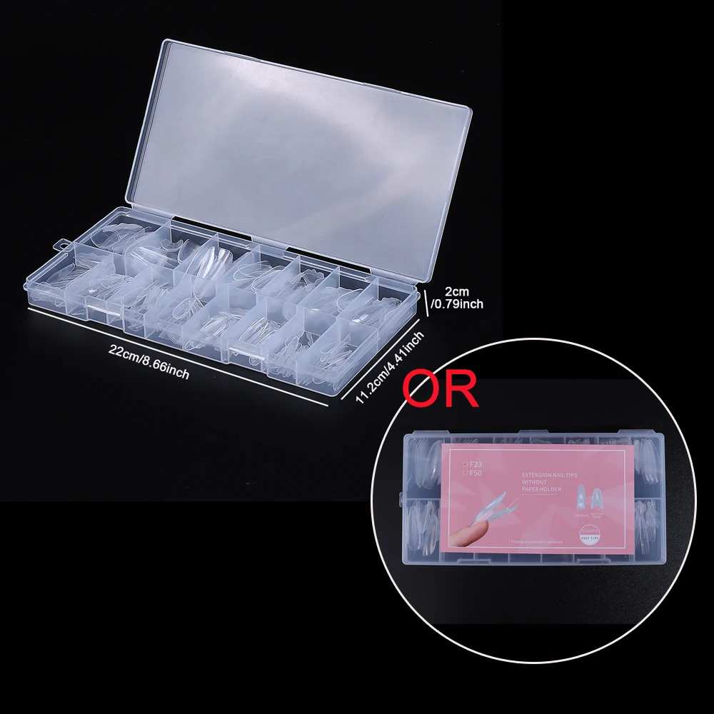 1 scatola doppia forma per unghie nuovo 180 pezzi 15 dimensioni estensioni-doppie forme lungo bara mandorla superiore/inferiore forme per unghie strumento di estensione manicure