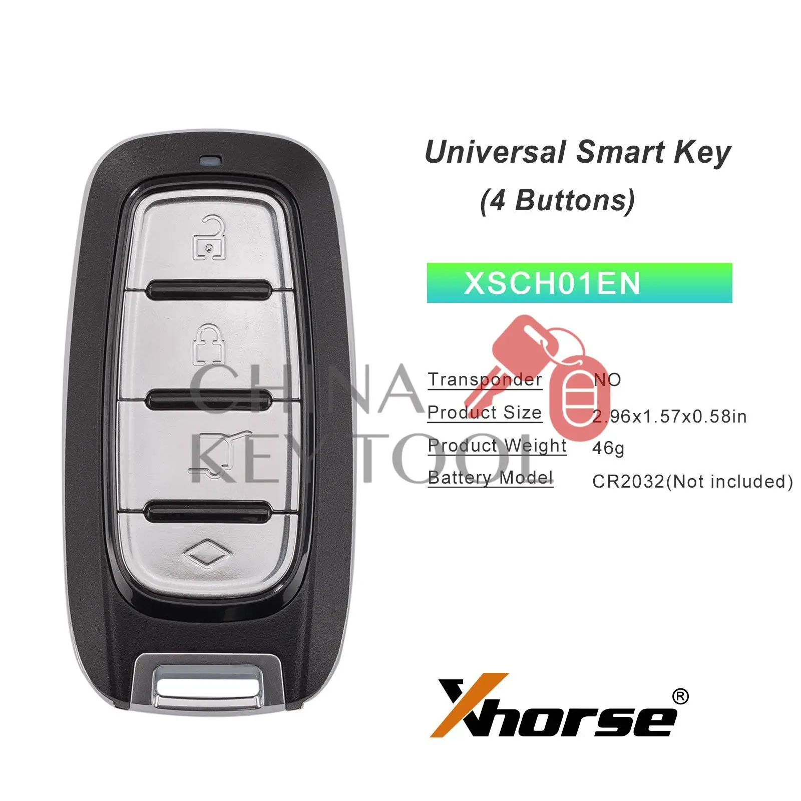 Xhorse XM38 Universal Smart Key for Chrysler Type 4 Buttons Newly Add 8A 4D XSCH01EN Global Version