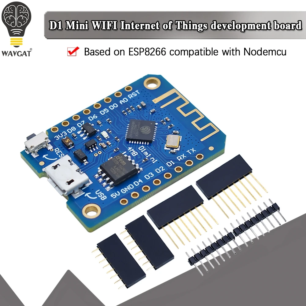 D1 Mini V3.0.0 WIFI Internet of Things Development Board Based ESP8266 CH340 CH340G 4MB For Arduino Nodemcu V2 MicroPython