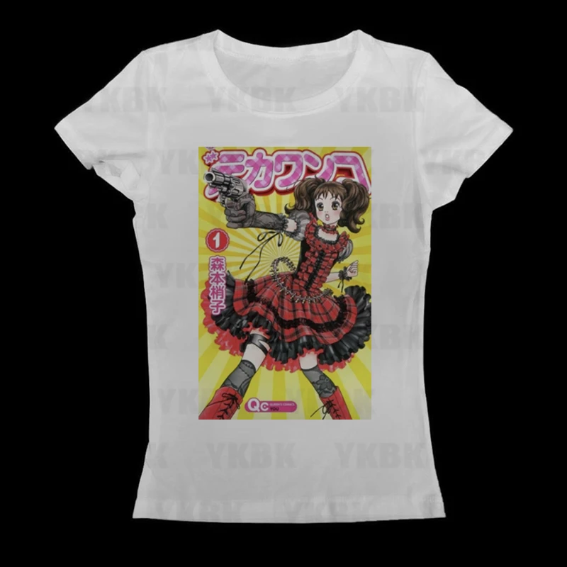 Mode Y2K Japanische Anime Muster T-shirt Nette Casual Hip-hop Harajuku Mädchen Straße Tragen Grafik Kurzarm Frauen Oansatz tees