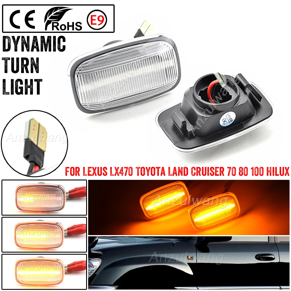 1pair Turn Signal Blinker Light Dynamic/Normal Led  Flash Side Marker  For Toyota FJ CRUISER GSJ15 LAND CRUISER GR17 LEXUS LX470