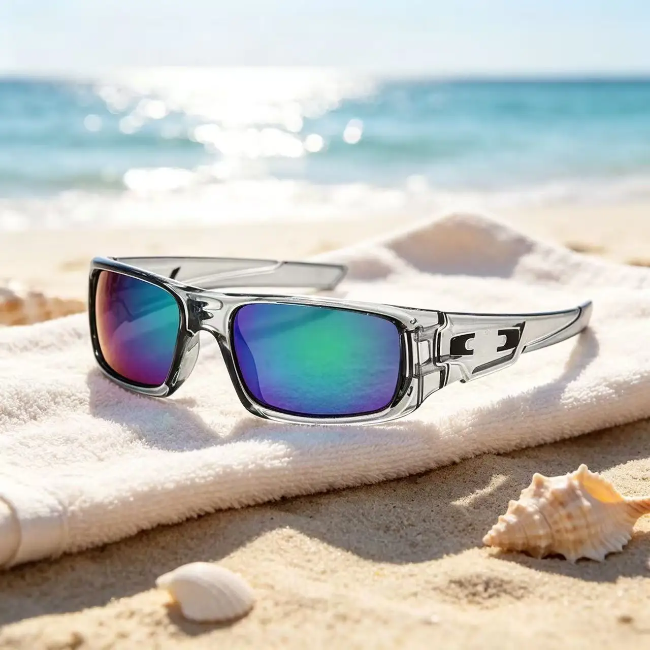 Gradient colored lenses, square, fashionable, UV resistant sunglasses, retro, windproof, sand proof, outdoor sports driving, fis