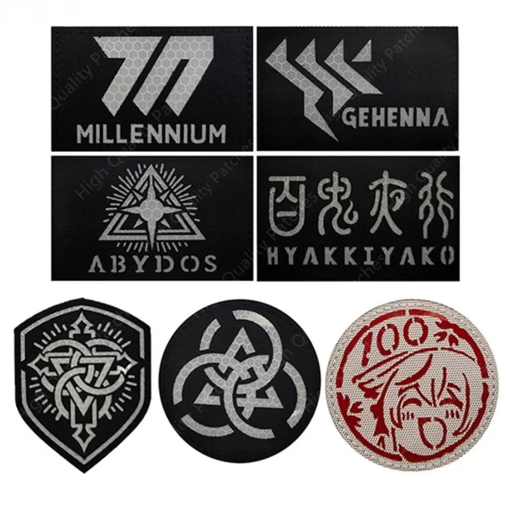 Granblue Archives Reflective Patch 100 Points Smiley Armband Millennium GEHENNA ABYDOS HYAKKIYAKO Backpack Anime Tactical Badge