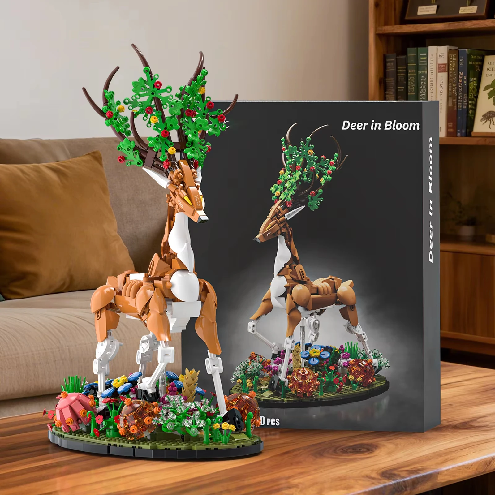 1220-Piece Majestic Deer MOC Set, Complex DIY Art Project & Unique Nature-Themed Gift