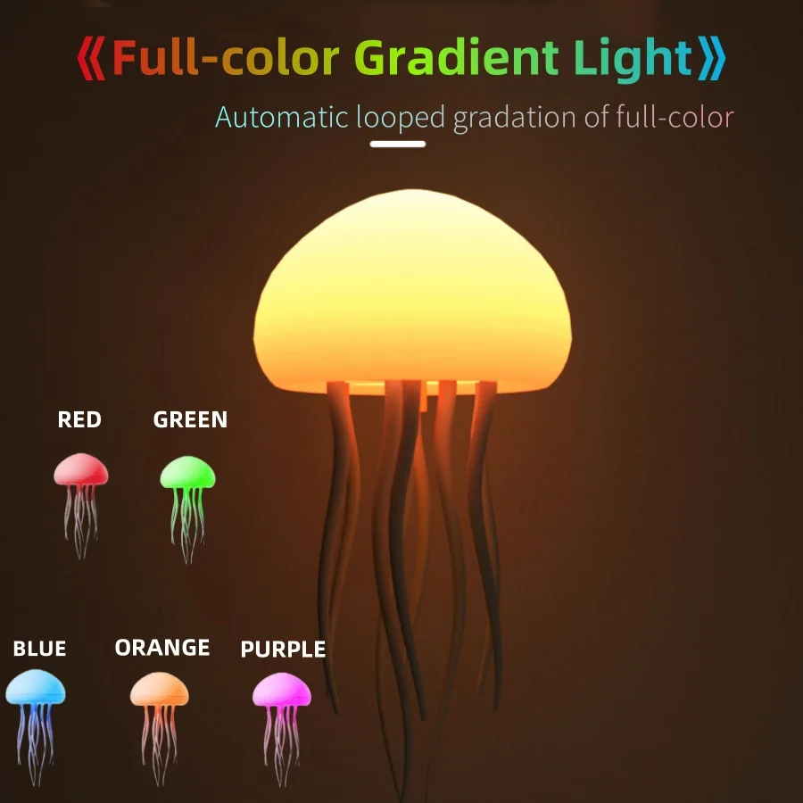 Smart sound control Night Light Replaceable DIY Jellyfish Lamp Art Decor Study Coffee Shop Bar Bedside Table Lamps