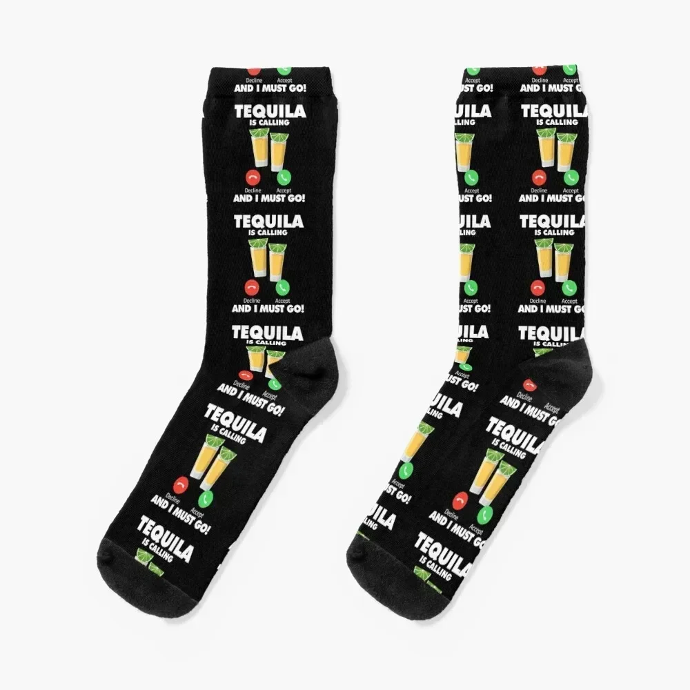 My Tequila is Calling and I Must Go Drink Lover Socks custom set Thermal man winter anti-slip Men's Socks Luxury Women's