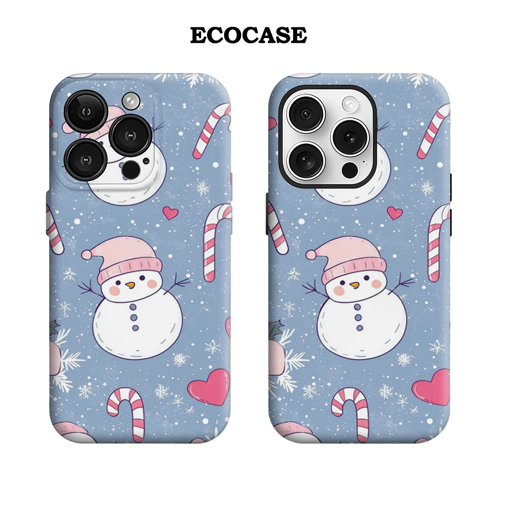 أحمر الخدود عيد الميلاد ثلج IPhone17 يجب أن يكون لديك جراب هاتف آيفون 17 16 15 14 13 12 Pro Max Plus غطاء خلفي مزدوج الطبقة