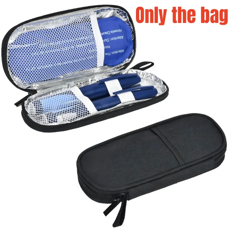 Portable Insulin Cooling Bag PU Waterproof Diabetic Pocket Pill Protector Reusable Carry-on Protector No Refrigerated Ice Pack