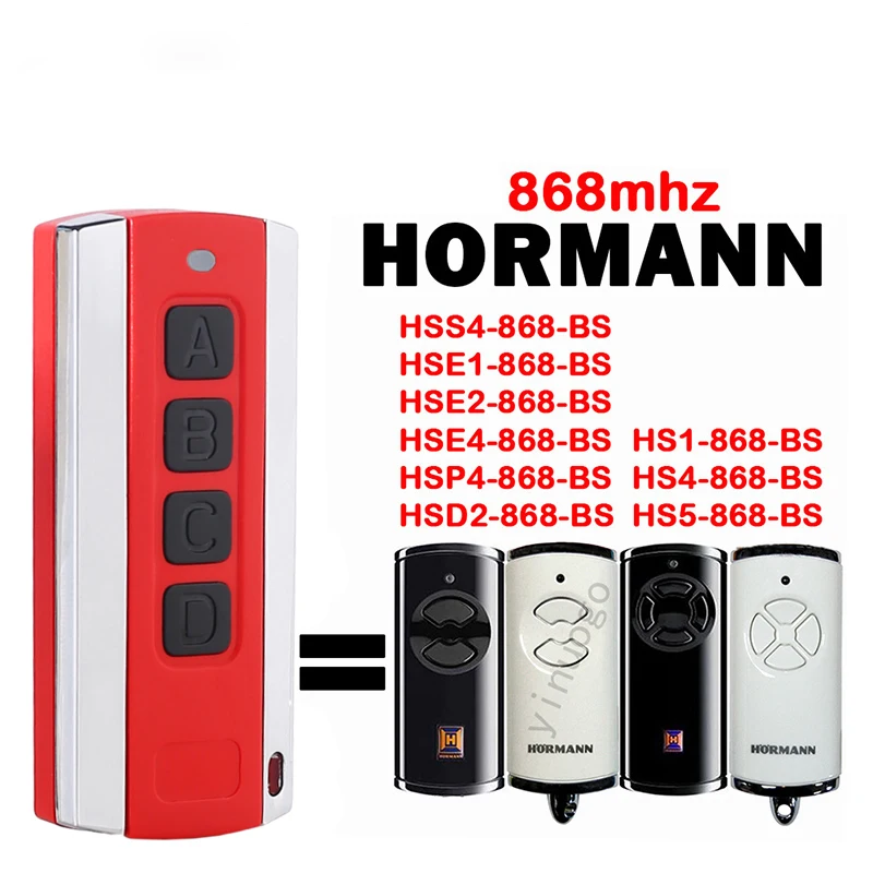 

Compatible HORMANN Bisecur HSS4 HSE1 HSE2 HSE4 HSP4 HSD2 HS1 HS4 HS5 868 BS Garage Door Remote Control 868MHz Garage Door Opener