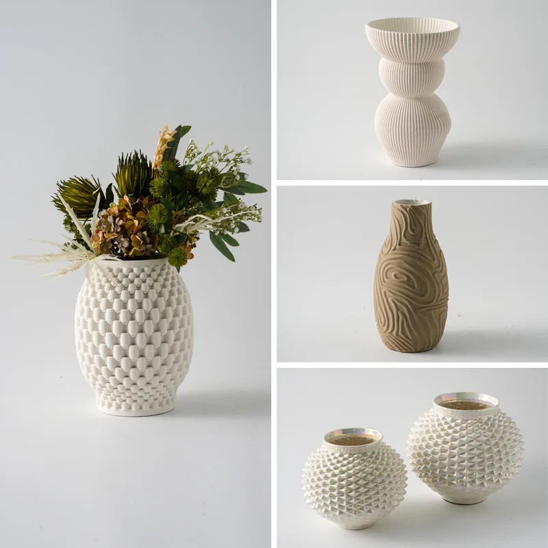 

Modern minimalist creative 3D ceramic geometric vase ornament