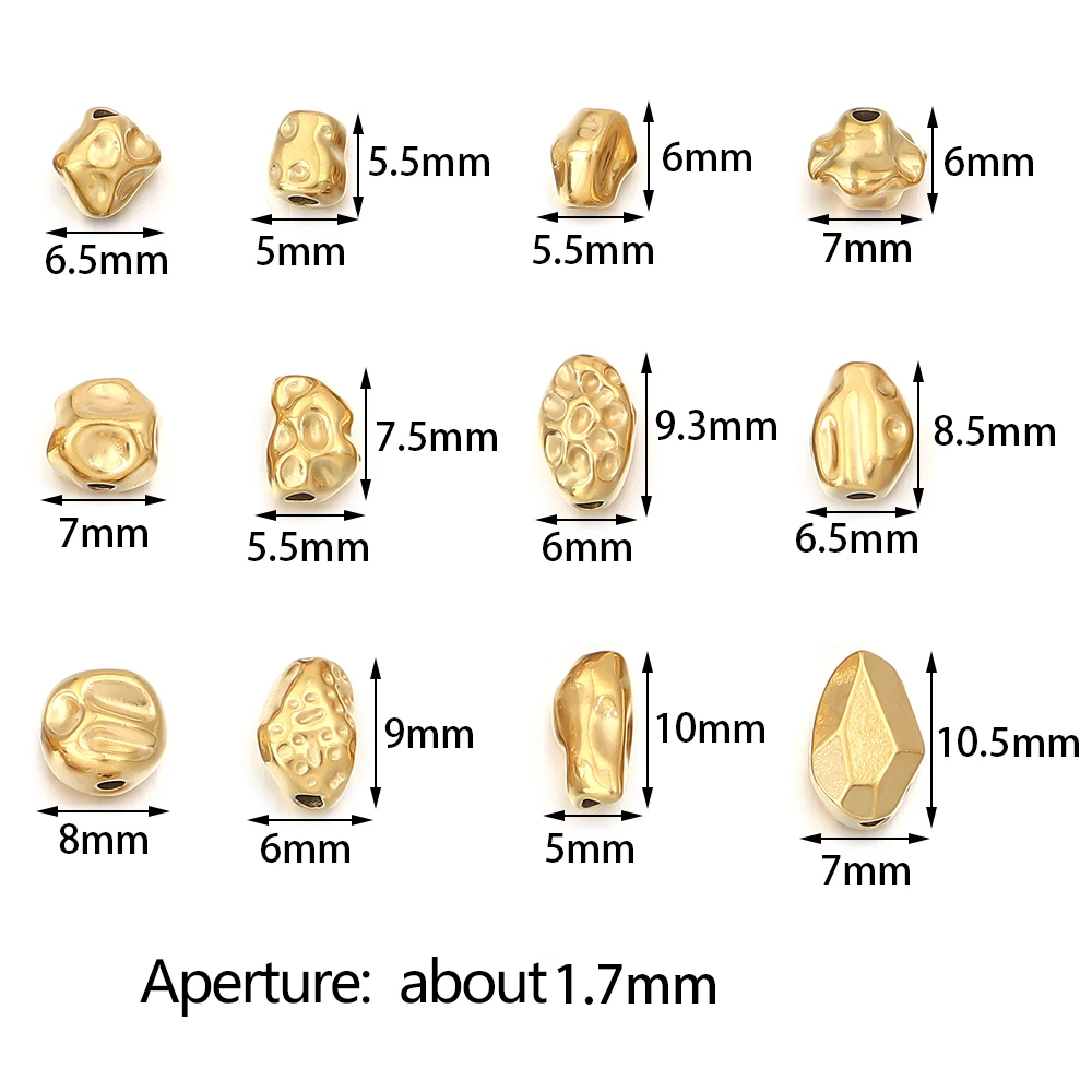 5-10pcs/lot Stainless Steel Irregular Beads Heteromorphic Meteorite Spacer Beads For DIY Jewelry Making Bracelet Necklace