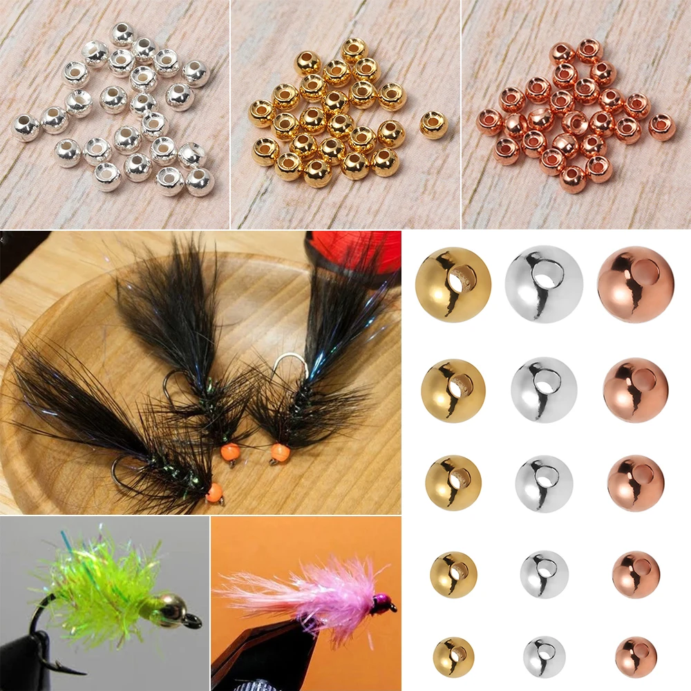 25Pcs/lot Slotted Tungsten Beads Fly Tying Beads Tungsten 2mm/2.5mm/2.8mm/3.3mm/3.5mm Fly Tying Material Fishing Tungsten Beads