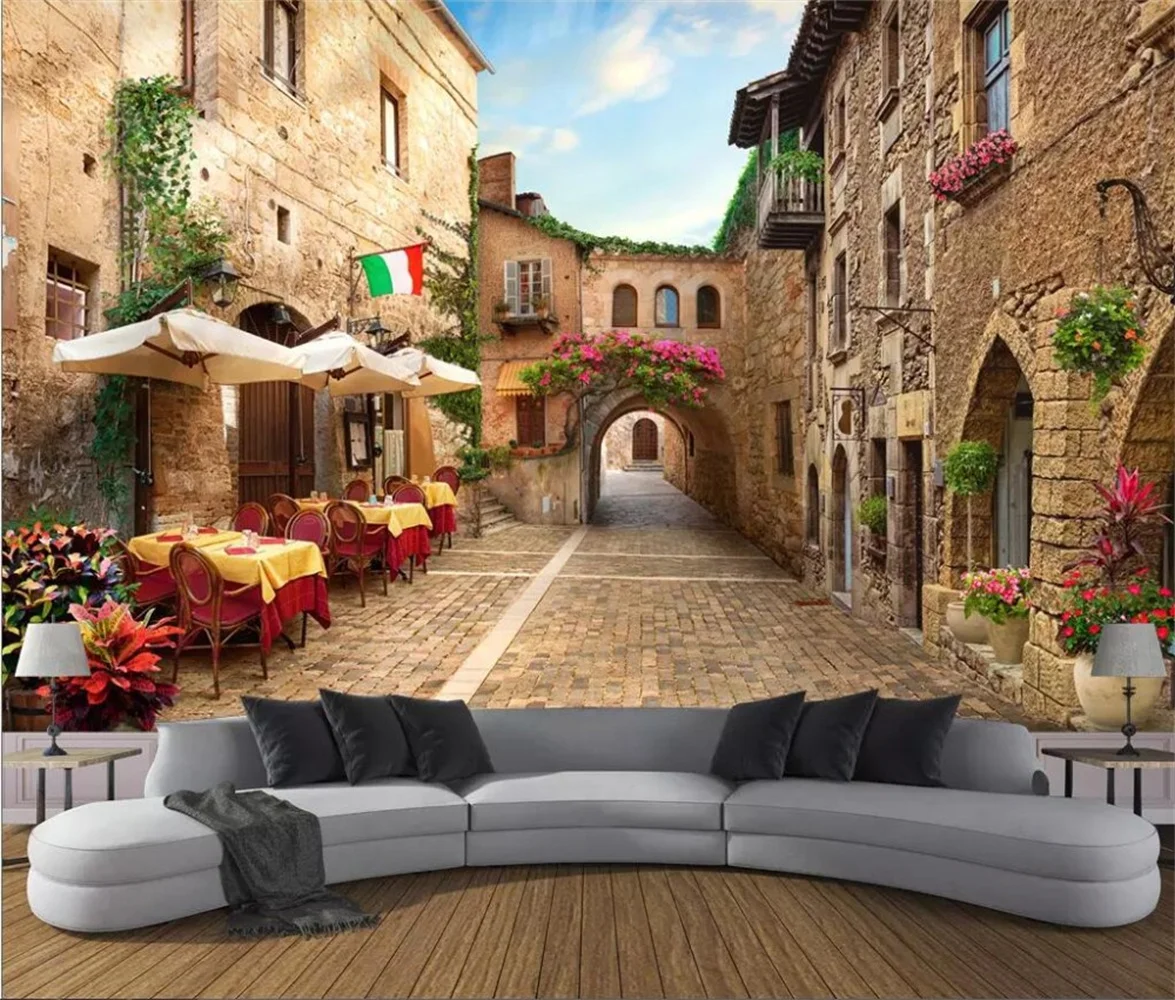 

beibehang Custom wallpaper alley street view 3d background papel de parede wall papers home decor wallpapers for living room