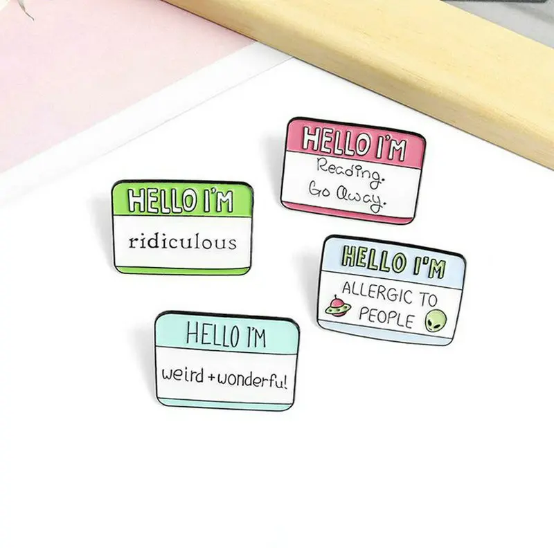 4 Styles Fun Dialogue Quote Enamel Pins Custom Humor Brooches Bag Clothes Lapel Pin Label Badge Cartoon Jewelry Gift Friends