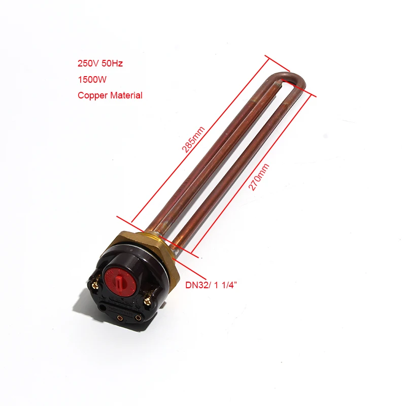 LUJINXUN 250V 50Hz Electric Water Heater Thermostat Temperature Control Switch BSP 1 1/4 DN32 around 41mm Thread1.5KW 2.5KW 15A