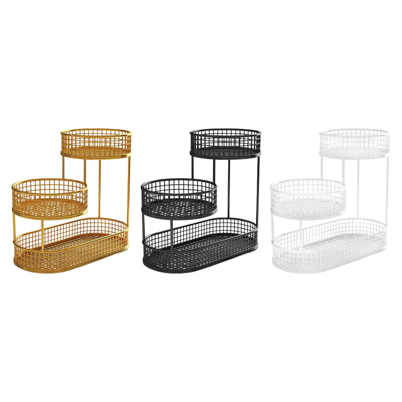 Countertop Fruit Basket Metal Wire Storage Basket, Counter Serving Tray Space Saver Serving Stand Vegetables Storage Rack