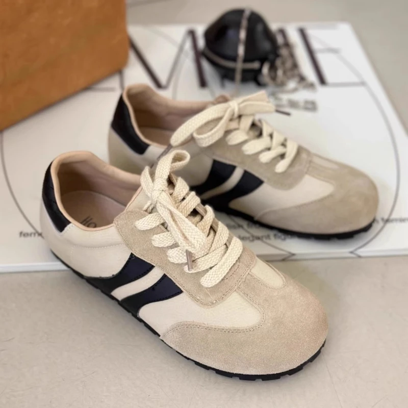 أحذية مسطحة مريحة مانعة للانزلاق مقاومة للاهتراء للنساء ، أحذية رياضية غير رسمية ، مطابقة الألوان ، مفردة ، ربيعية ، جديدة #3