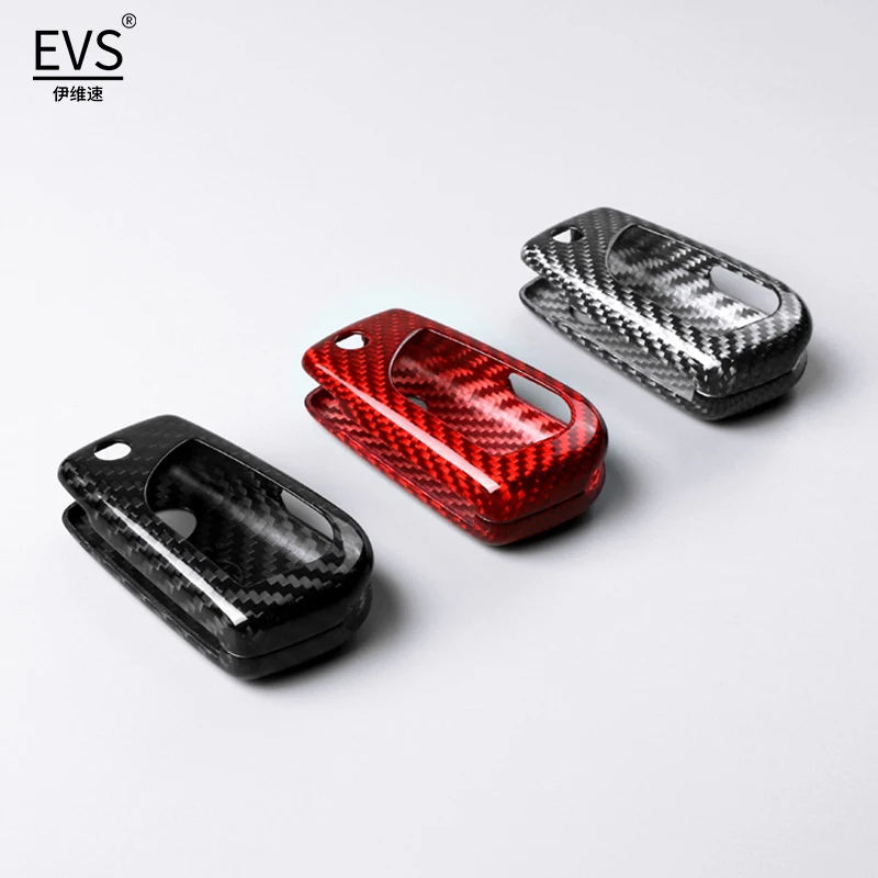 

Carbon Fiber Car Key Case Fit for Toyota Yaris Reiz Carola Rav4, Folding Smart Remote Shell, Auto Car Remote Accessory