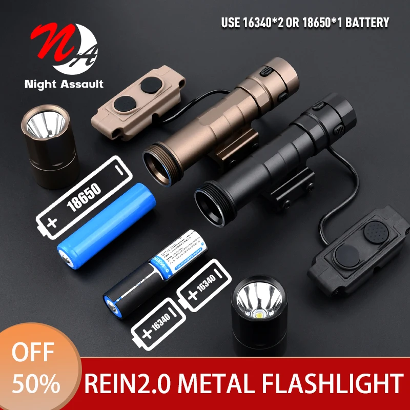 

WADSN REIN2.0 Weapon IR Flashlight Lamp Scout Adaptto 20MM Rail M300 Airsoft Gun M300 M600 vision Hunting Light Tactical