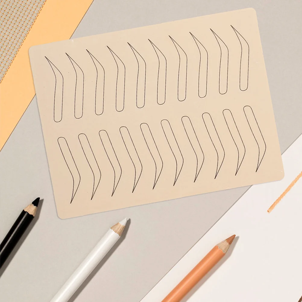 8 قطعة من أوراق التدريب على الحواجب الاصطناعية الواقعية من جلد الوشم بدون حبر للبشرة المزيفة لممارسة الوشم المحمولة #5