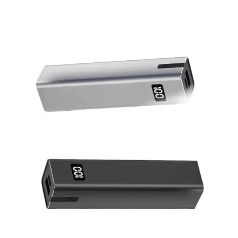 5000mAh Aluminum Alloy Square Tube Emergency Power Bank 4500mah External Battery Pack QC22.5W with Digital Display