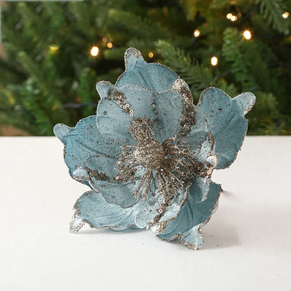 

22cm DIY Christmas Flower Pendants Multi-layer Handmade Simulated Xmas Flower Cloth Xmas Tree Oranments Gift Decor