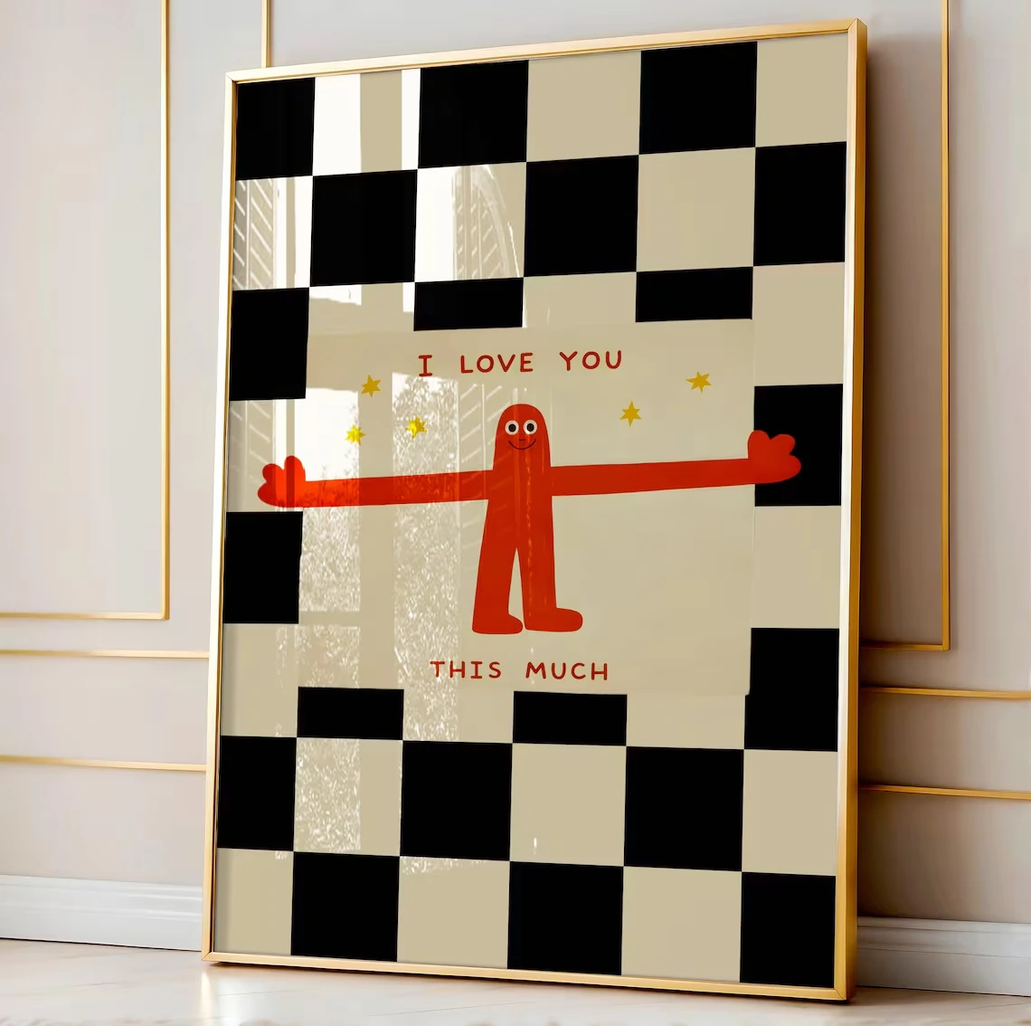 Arte Mural Gráfico Moderno, Ilustración Imprimible con la Frase 'Te Amo Tanto', Póster Abstracto de Amor, Arte Minimalista y