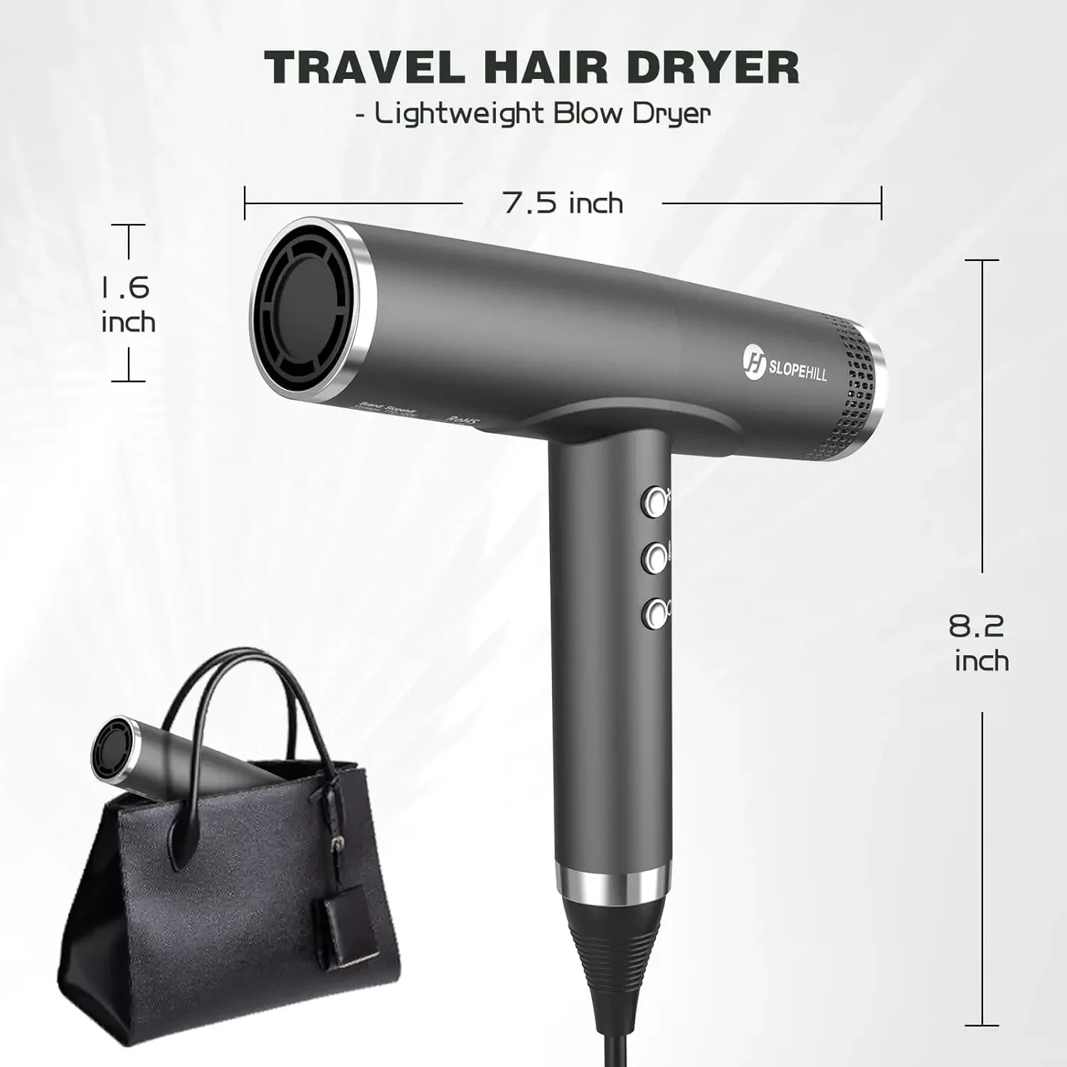 Secador de cabelo profissional com difusor, secador de cabelo iônico, leve, compacto, poderoso e rápido, salão de beleza com alta velocidade bru