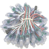 100pcs/lot 12mm LED Pixesl Light Module DC5V WS2811 Full Color IP68 waterproof 2811 IC RGB Digital Led christmas Lights String