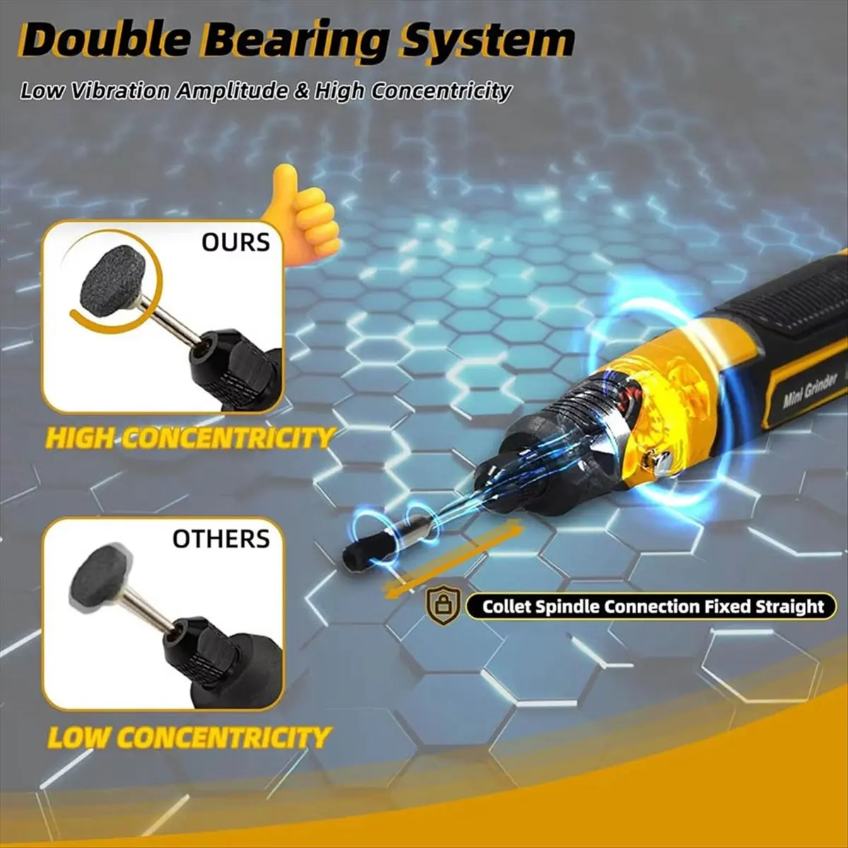 Cordless Mini Grinder Kit 3D Printed Resin Cured Engraving Pen ,Electric Rotary Sander for Drilling,Sanding,Polishing