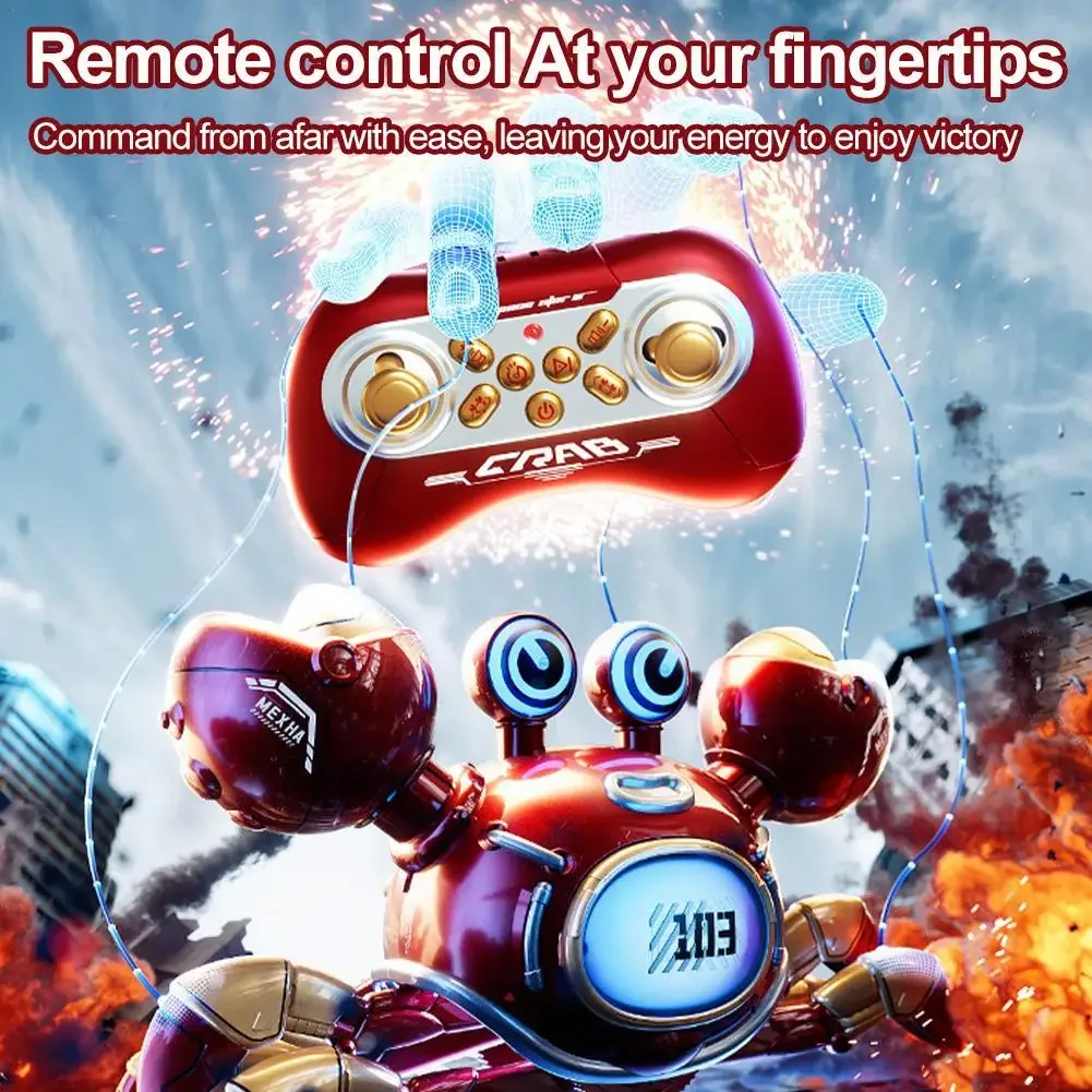 Brinquedo de engatinhar Smart Mecha Crab RC - Conjunto de presente à prova de choque com efeitos de luz e som para meninos e meninas