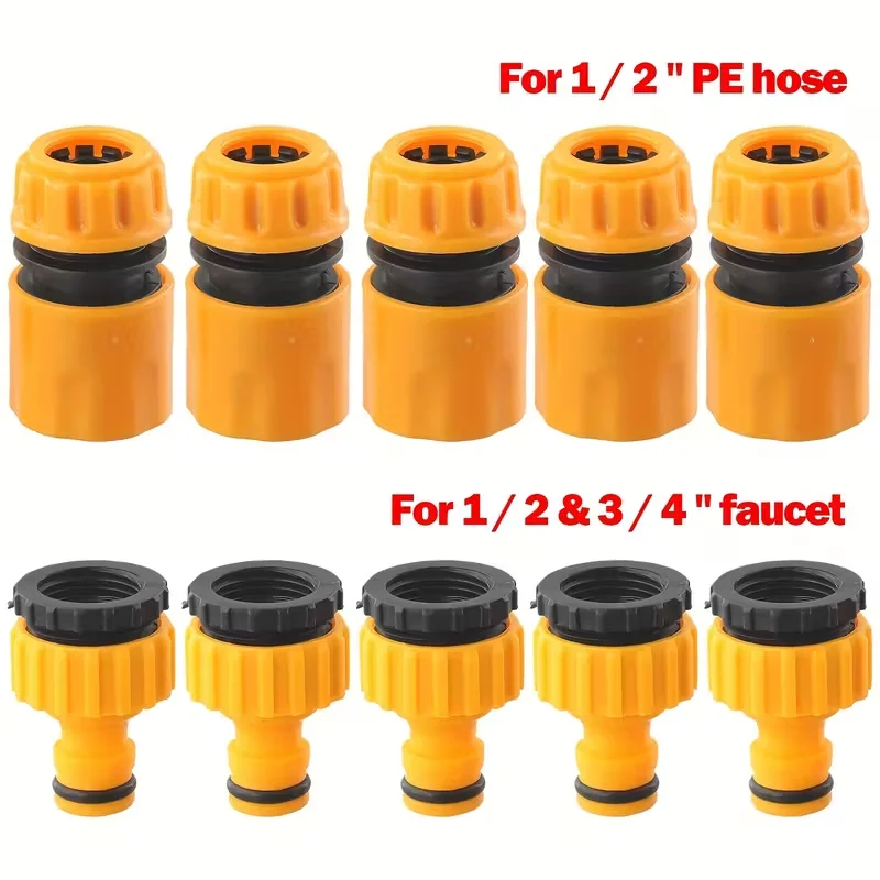 6개입 범용 호스 퀵 커넥트 피팅 나사형 탭 어댑터 야외 차량 유지보수 정원 관개용