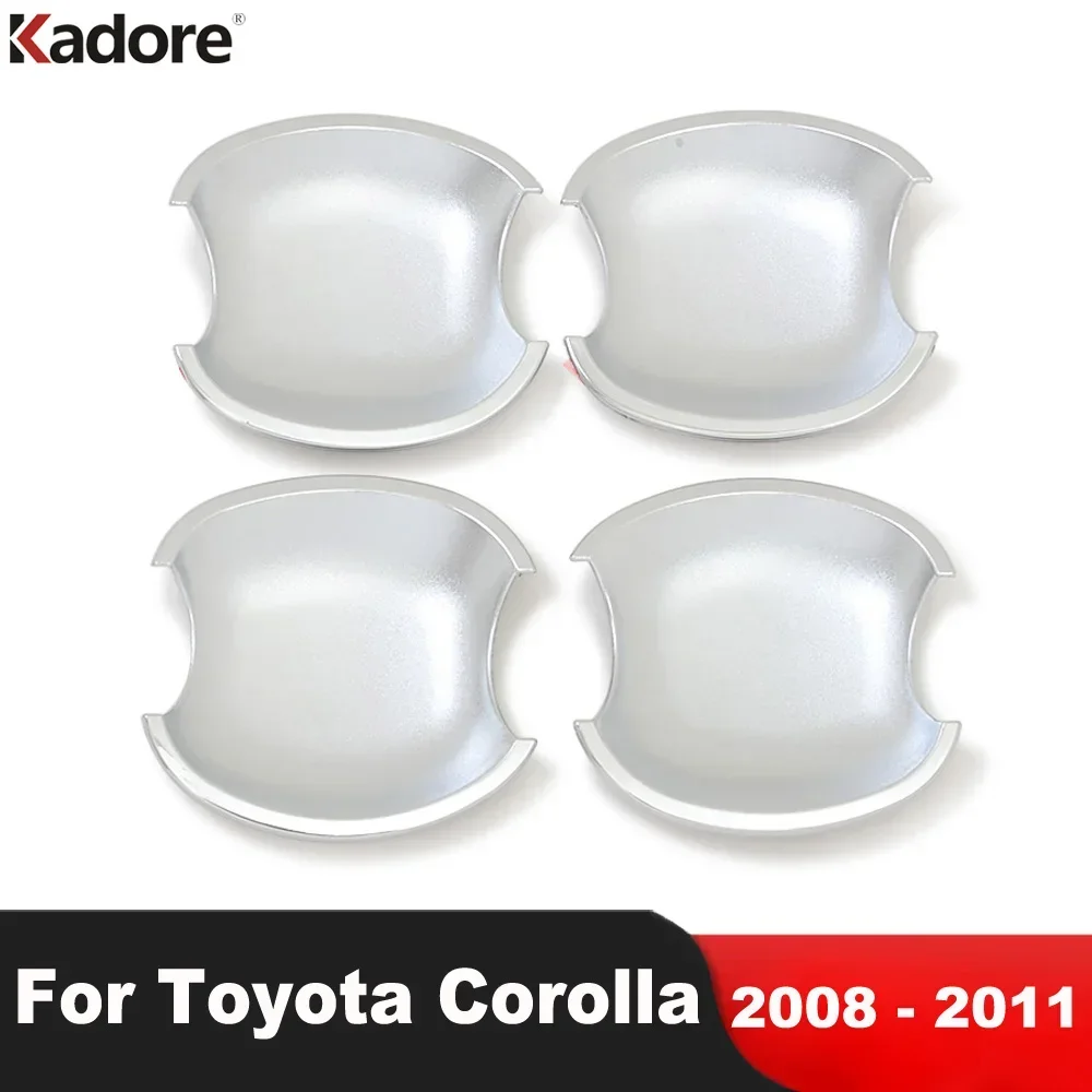 Side Door Handle Bowl Cover Trim For Toyota Corolla 2008 2009 2010 2011 Chrome Car Exterior Door Handles Cup Overlay Accessories