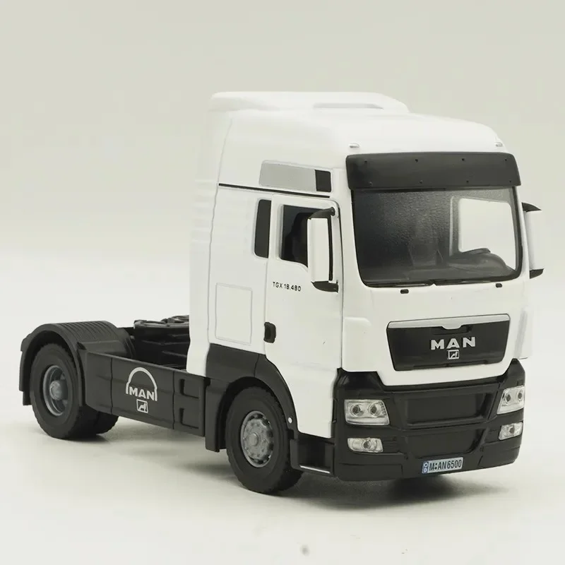 MAN-remolque TGX 1:43 para niños, camión semirremolque, coche de aleación fundido a presión y vehículos de juguete, modelo de coche a escala en