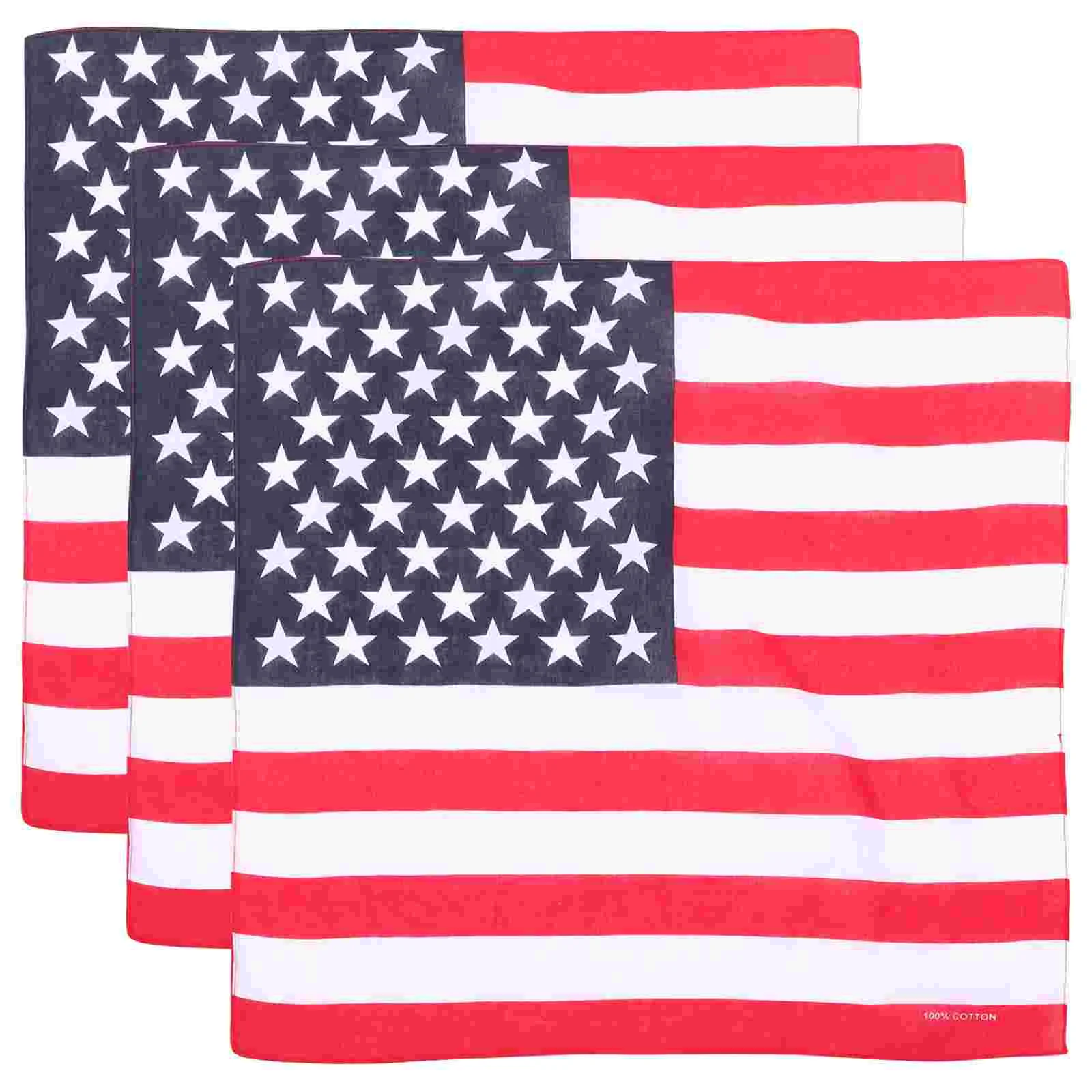 3 Pcs Usa Bandana for Men Hat Headwear Country Flag Headscarf Creative Headdress Drcor Use Headgear