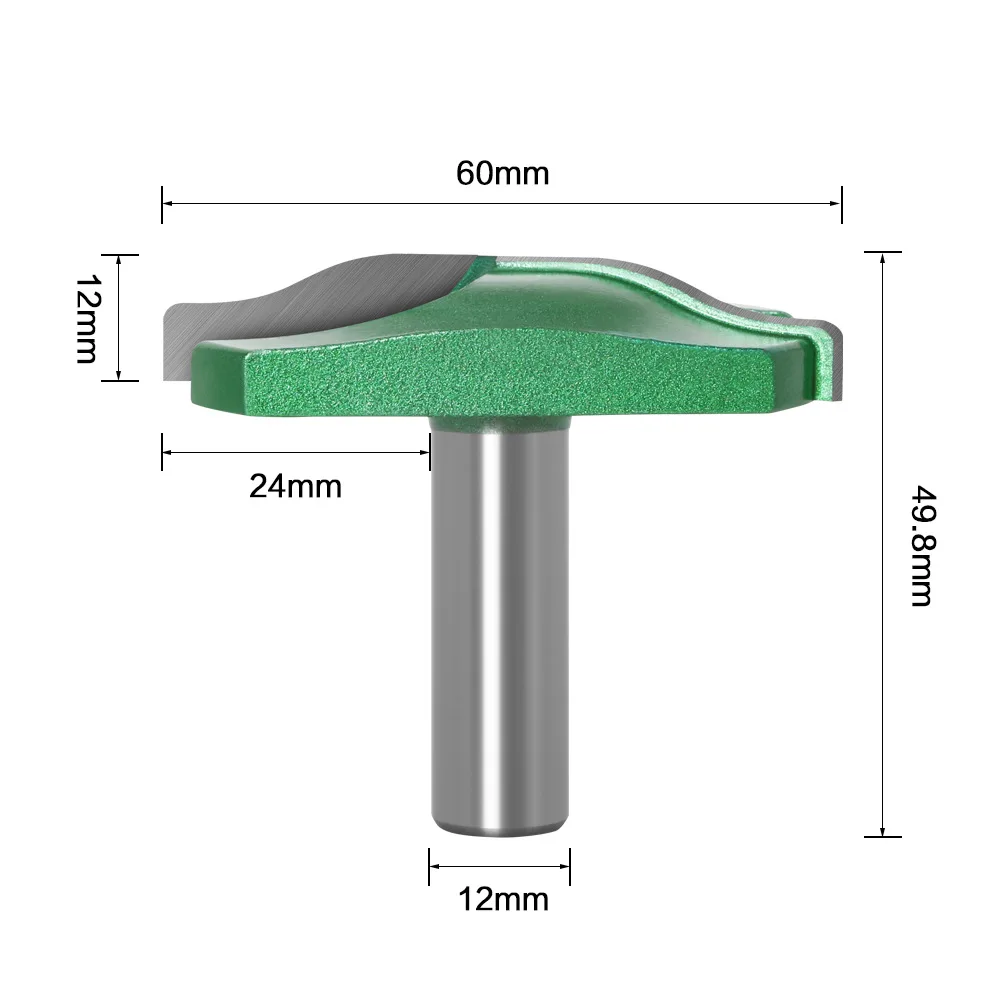 Round Nose Door Panel Router Bit 12mm Shank  Thin Trimming & Grooving Cutter for Cabinet Sliding Door