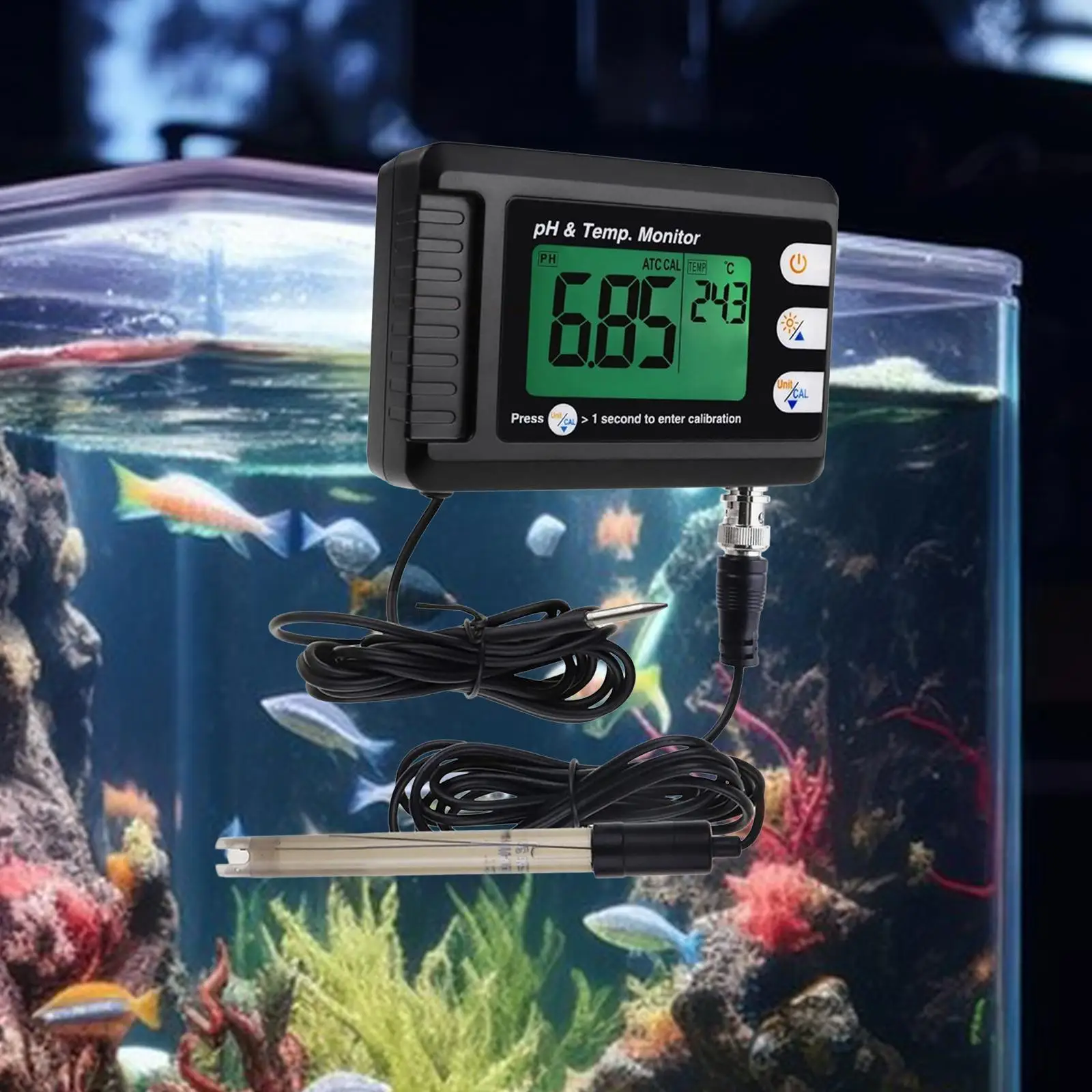 

Portable PH Meter Tester Sturdy Lightweight Fish Tank Water Quality Detector Multifunction for Aquaculture Swimming Pool Pond