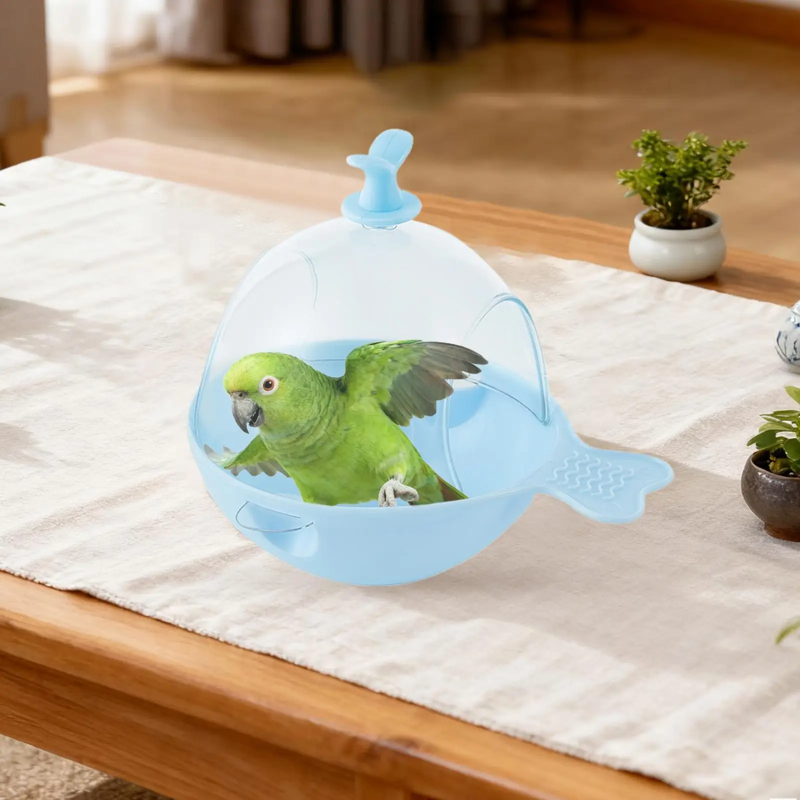

Parakeet Bath For Cage Multifunctional Hangable Interactive Parrot Bath Cage Accessories For Indoor Home Cockatiel Finches