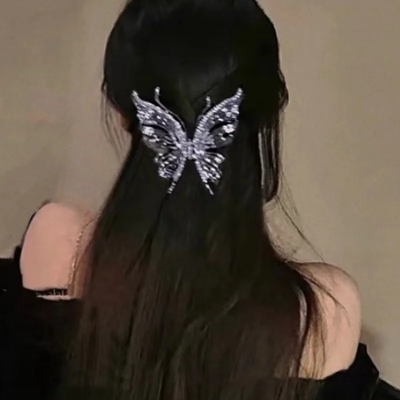 Metal Butterfly Large Grab Clip Female Summer Premium Feeling Back of Head Shark Clip Hair Clip High-end Exquisite Clip Headwear